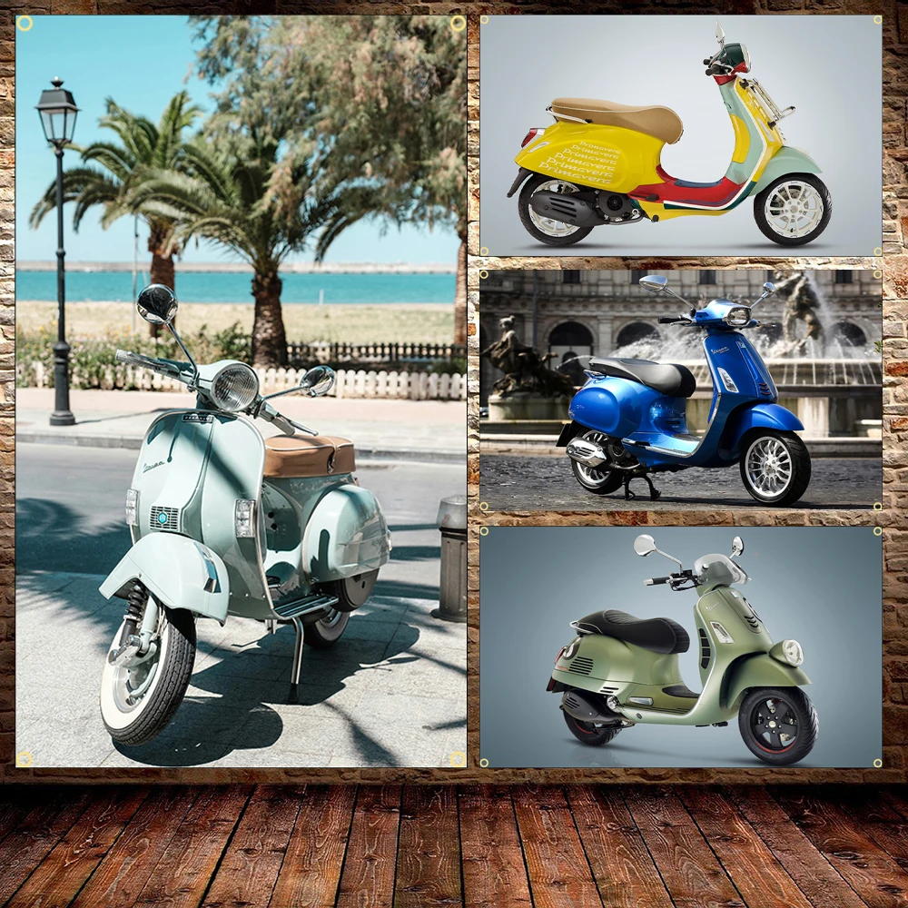 60X90CM 90x150CM V Motorcycle Flag Polyester Printed Italian Motorcycle Racing Poster Banner For Decor Room Decor
