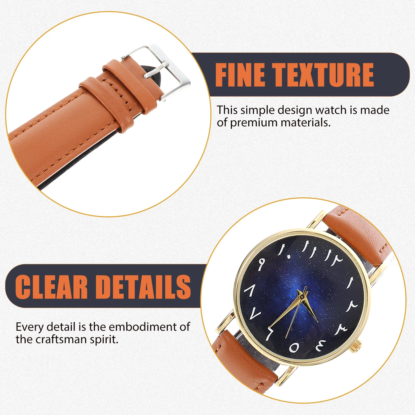 

Dial Watch Adjustable Strap Comfortable Casual Arabic Numerals Wrist Watch Lightweight Adults Leisure Fashion Wristwatch