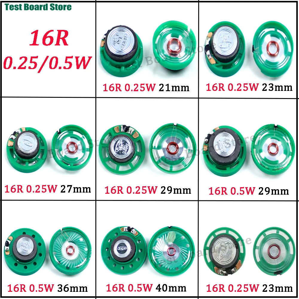 

1piece 16 Ohm 0.25W/0.5W 16 Ohm External Magnetic Doorbell Toy Speaker 16R Diameter 21mm 23mm 27mm 29mm 36mm 40mm