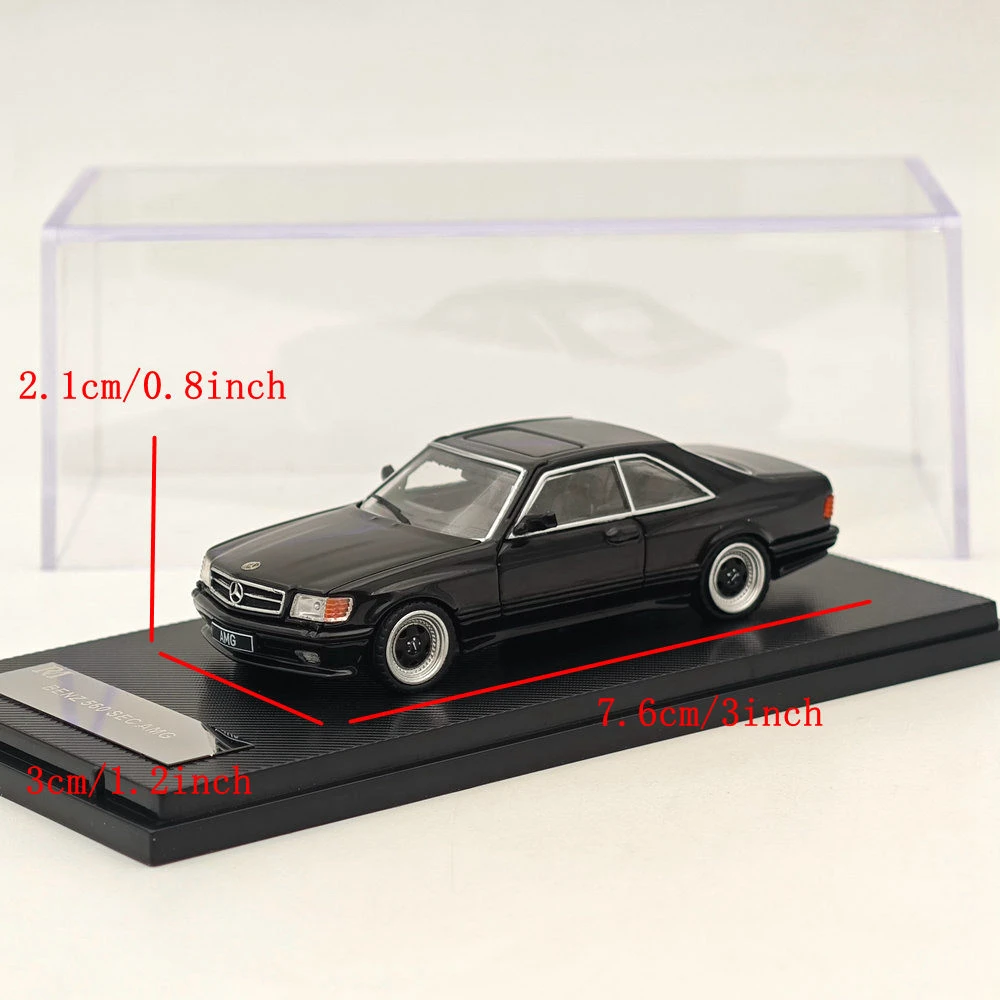Diecast rm 1:64 escala mercedes-benz 560sec amg w126 liga modelo de carro brinquedo colecionável presente lembrança exibição ornamento