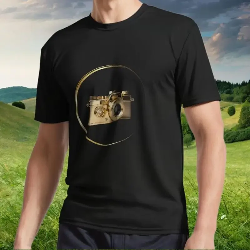 Neues Gold-Fotografie-T-Shirt mit Logo, amerikanisch, lustig, S bis 5XL