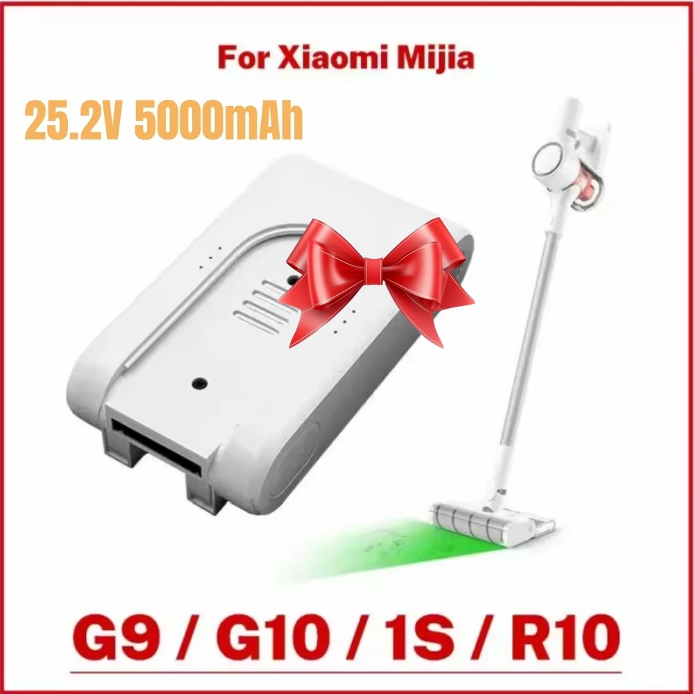 

25.2VRechargeable lithium ion Battery Pack 5000mAh for Xiaomi Mijia G9 G10 Wireless Vacuum Cleaner 12000mAh Accessories