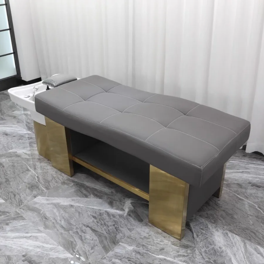 Kursi sampo furnitur komersial, kursi sampo tempat tidur Spa kepala rambut, furnitur Cabezas Lava santai seluler mewah