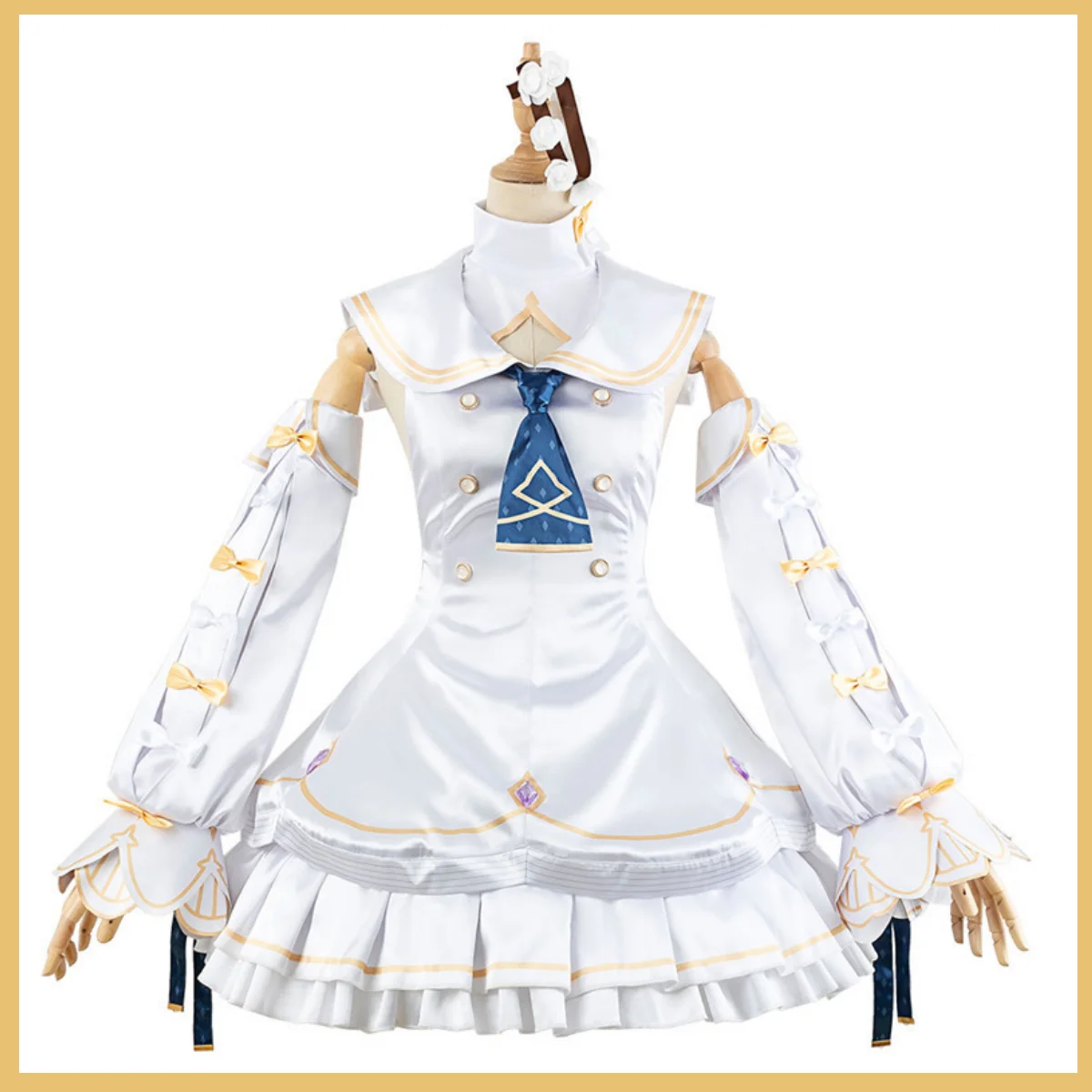 Costume de Cosplay Yurizono Seia du Jeu Animé Blue Archive pour Femme, Perruque MX, Robe Lolita Blanche, Chaussures Sexy, Kawaii, Carnaval Trempé