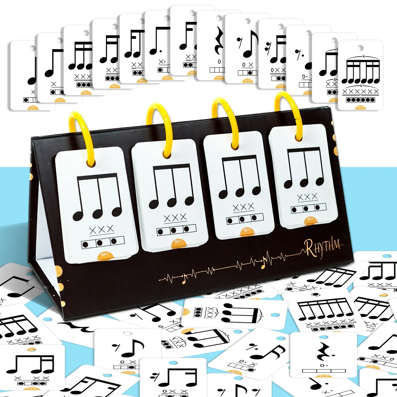 72PCS Music Enlightenment Learning Cards Note Instrument Rhythm Cognition Educational Tool Tabletop Early Education Flashcards