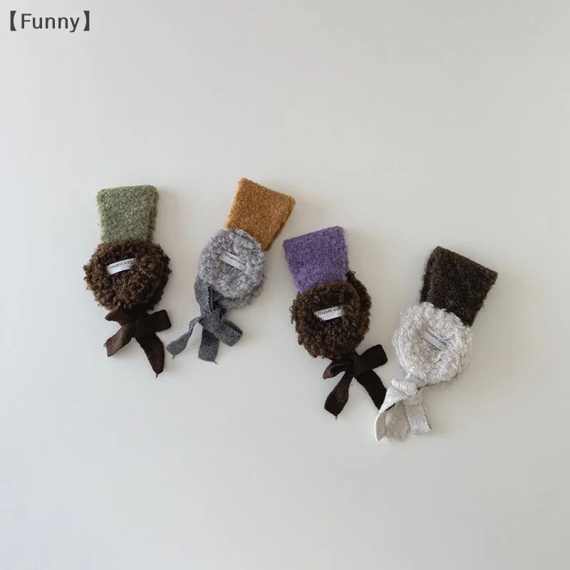 [[مضحك] أطفال بنات أفخم ربط الأذن يفشل اللون حجب تصميم شتاء دافئ محبوك الأذن يفشل سميكة الدافئة محبوك للأذنين