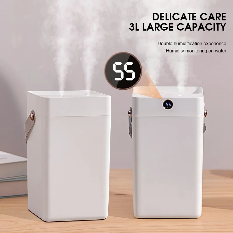 3000 مللي الهواء فوهة مزدوجة المرطب مع LCD USB المرطب تنقية سعة كبيرة رائحة فواحة عطور المنزل كول ميست البخاخ