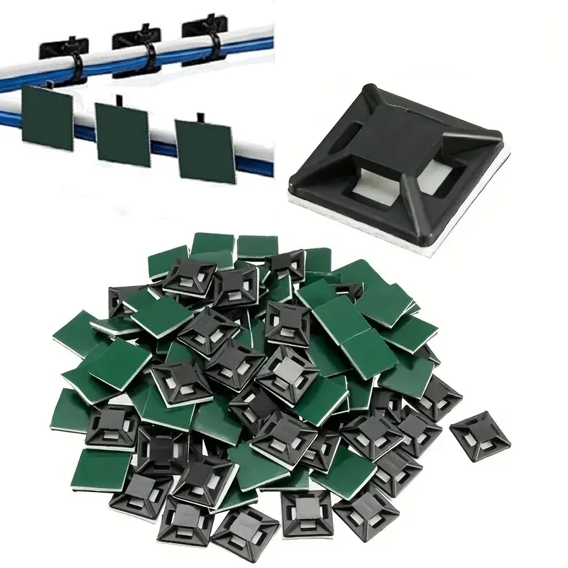 50/100pcs Zip Tie Mounts: Durable and Affordable Cable Organizer – Only .43!