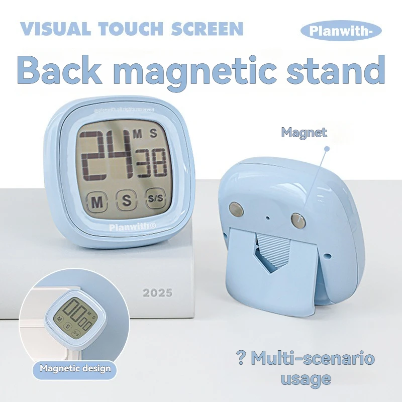 1PC Visual Touch Screen Timer with Back Magnetic Tape Bracket and Simple Timer