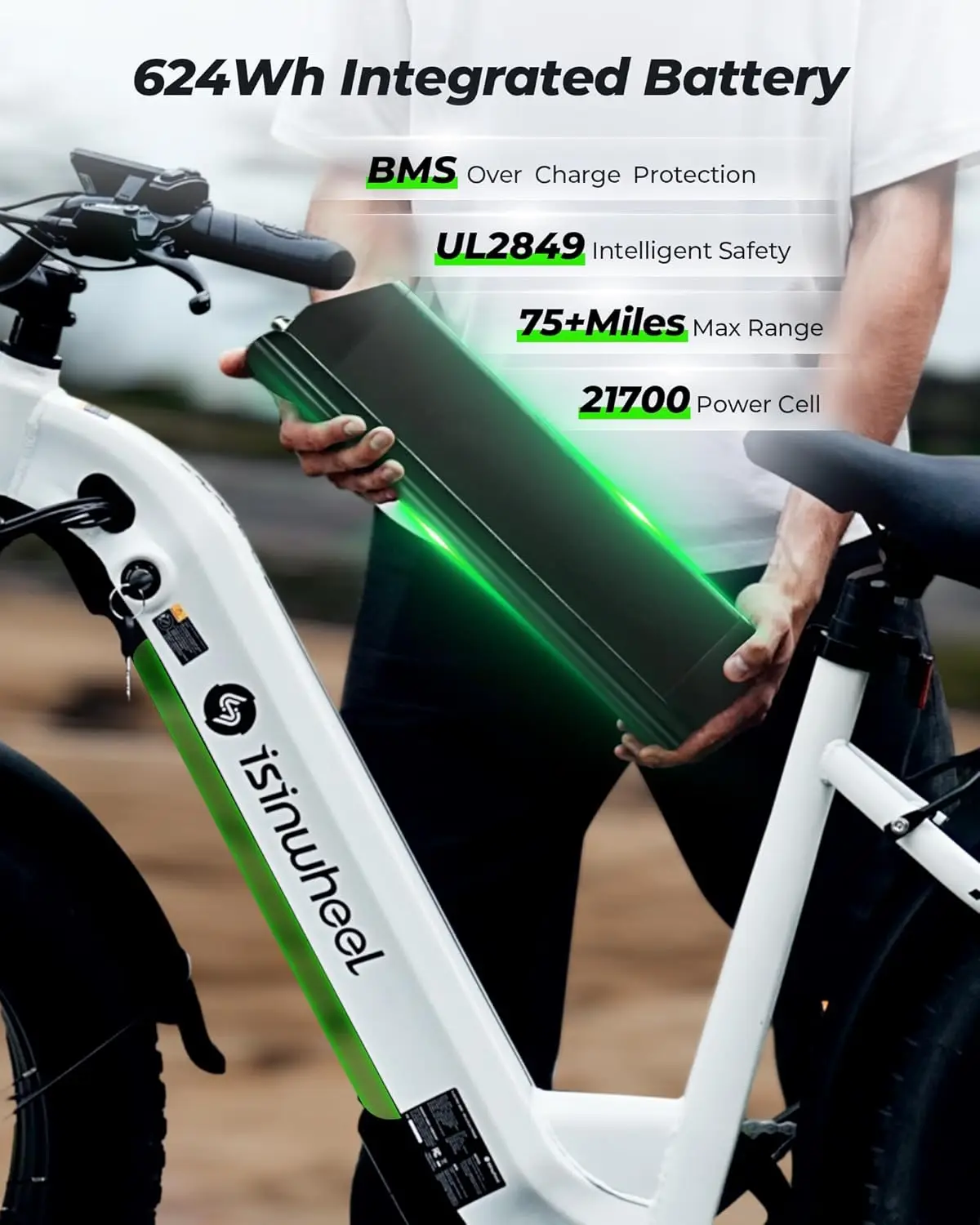 Olenwheel U8 Plus دراجة كهربائية للبالغين 1500 وات 48 فولت 13 أمبير ذروة محرك الفرامل الهيدروليكية Ebike 26 بوصة خطوة من خلال الدهون الإطارات ركاب E الدراجة #5