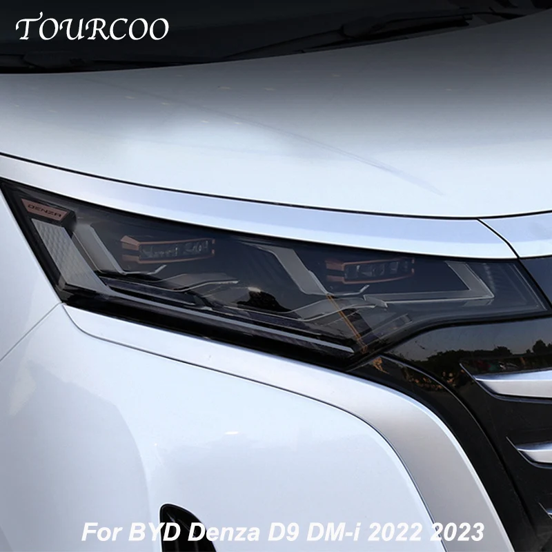 

For BYD Denza D9 DM-i 2022 2023 Front Headlights Transparent Smoked Black Color Changing Protective Film Accessories