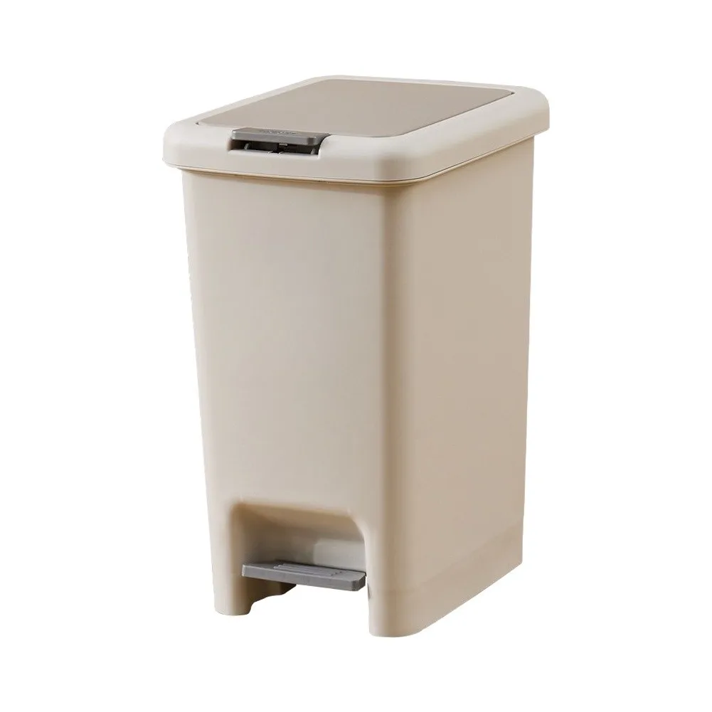 Foot Operated Pedal Garbage Bin in Modern Grey for Kitchen Bathroom Living Room 28.5x26.5x20.5cm PP Construction