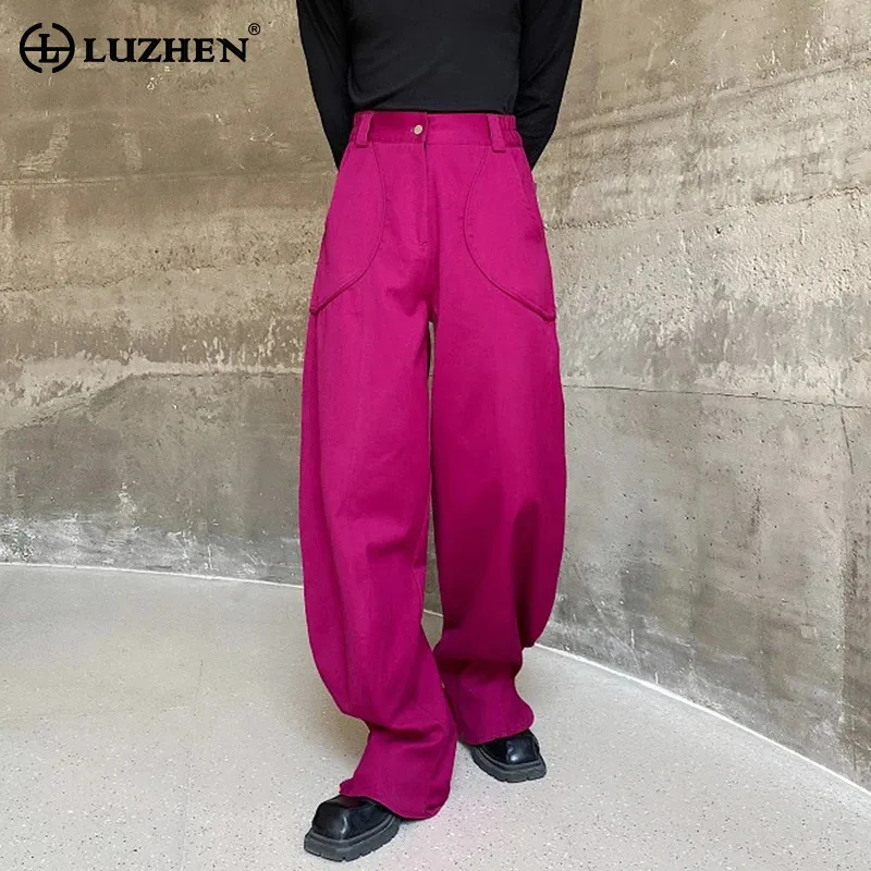 

LUZHEN Niche Big Pockets Design Loose Casual Pants Original Men's Fashion Solid Color 2025 Elegant Straight Male Trouser JY5510