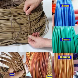 DIY PE sintético Rattan Material, tecelagem artesanal, corda de trança, reparação de malha, cesta, cadeira, mesa, mesa, Rattan, redondo, 500g, diâmetro de 3mm