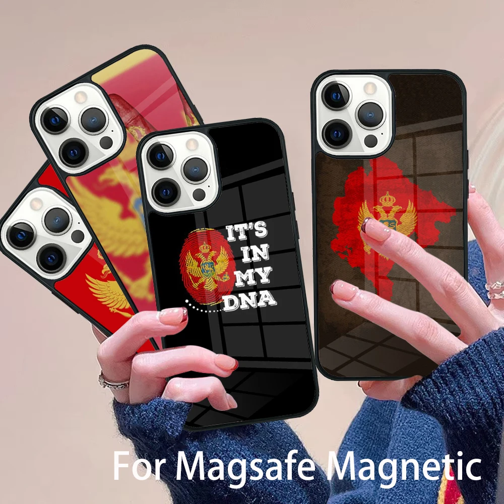 

Montenegro Flag Phone Case Magesafe Magnetic Wireless Charge Cover For IPhone 16 11 12 13 14 15 Pro Max Plus Mini