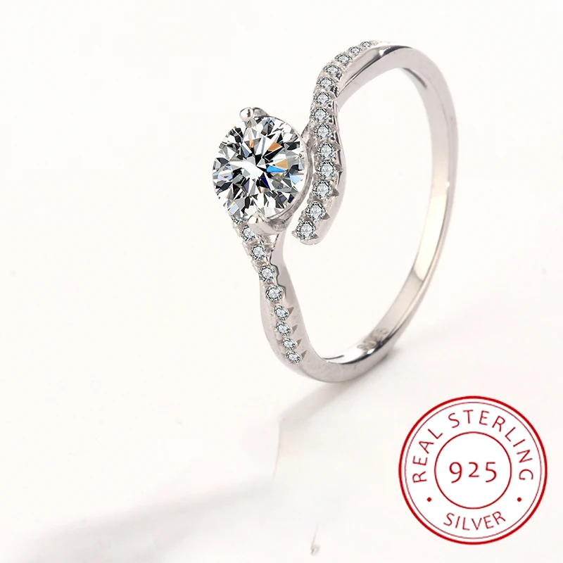 

Classic Fashion Authentic S925 Silver Women's Wedding Ring Romantic Elegant Proposal Engagement Ring