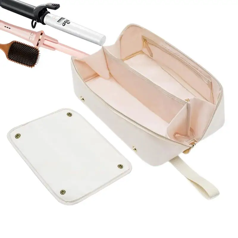 Hair Tool Travel Case Hair Tool Carrying Bag 2-in-1 Design Hair Tool Travel Bag And Heat Resistant Mat For Flat Irons