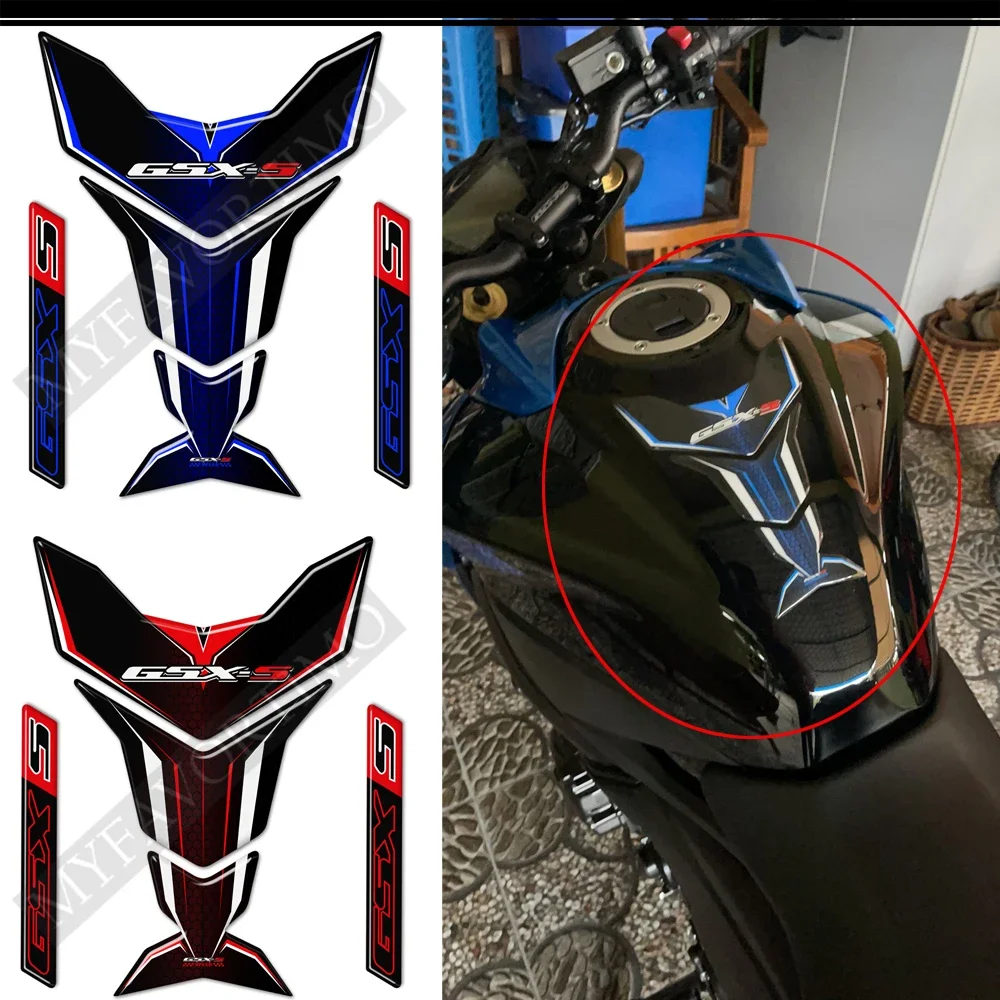 Blotnik 3D naklejki kalkomania GSXS GSX-S 750 1000 Logo dla GSX-S125 Suzuki GSX-S750 GSX-S1000 chroniąca osłona zbiornika