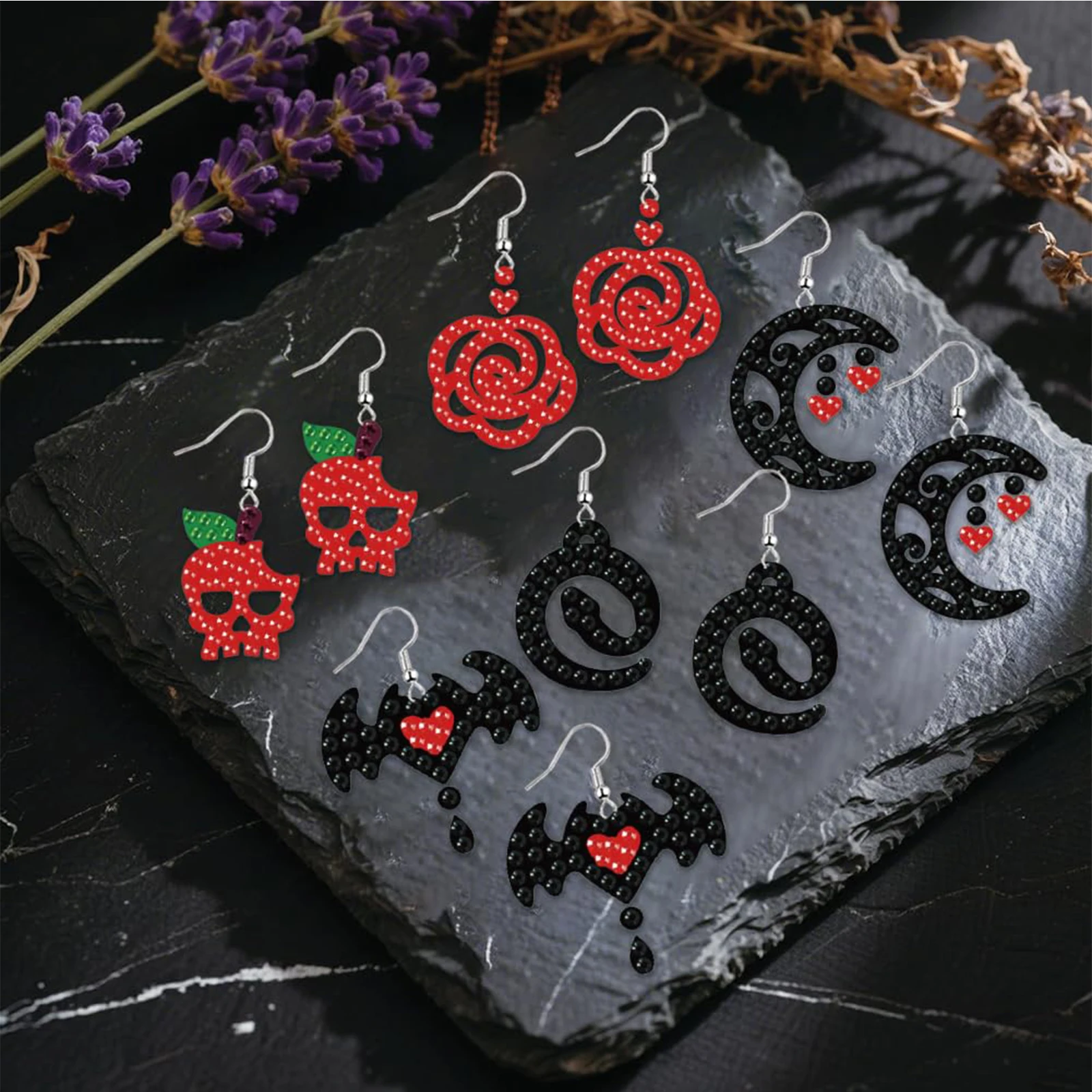 Resin Craft For Beginners - ต่างหูคริสตัลอะคริลิก DIY 12 คู่ สำหรับผู้ใหญ่ แบบห้อยตกแต่ง