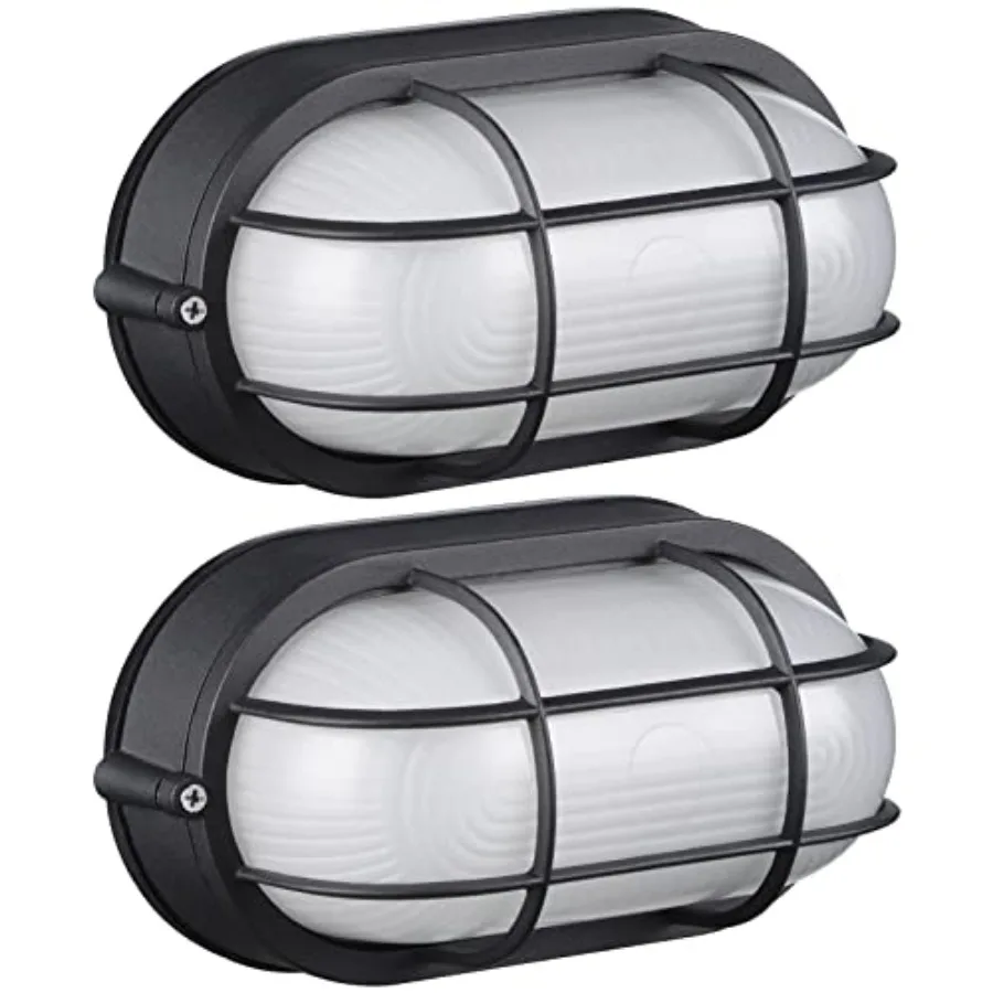 

8.5'' Bulkhead Light Fixture Nautical Outdoor Lighting Oval Bulkhead Wall Light ETL and UL Listed E26 Base Wall and Ceiling Mou