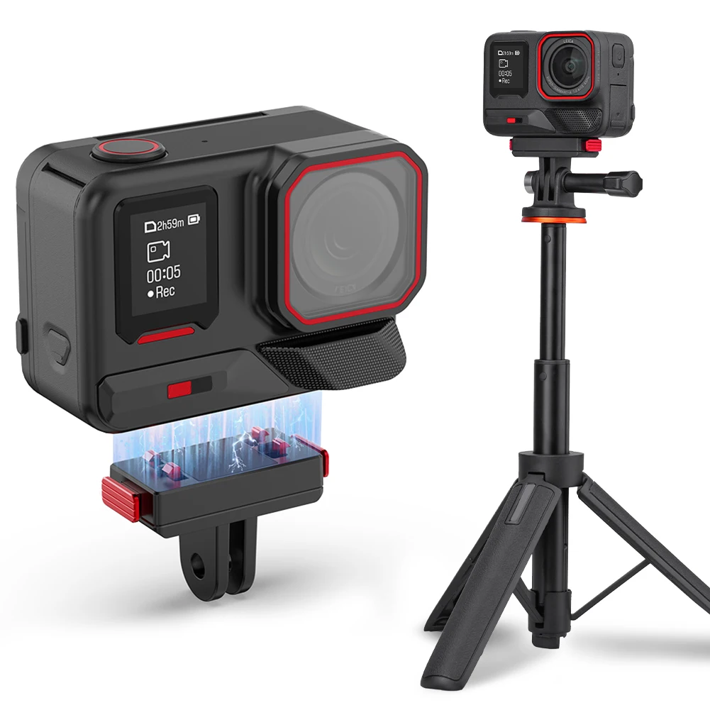 인스타360 에이스 프로 2 / 에이스 프로 / 에이스용 퀵 릴리즈 마그네틱 어댑터 플레이트 스탠드 홀더 확장 조절 가능 베이스 마운트 브래킷