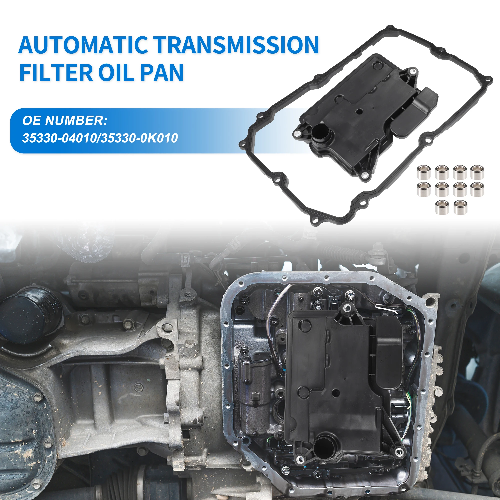 UXCELL Car Transmission Filter Oil Pan Gasket Kit for Toyota Tacoma Limited, SR, SR5, TRD Off-Road 35330-71010