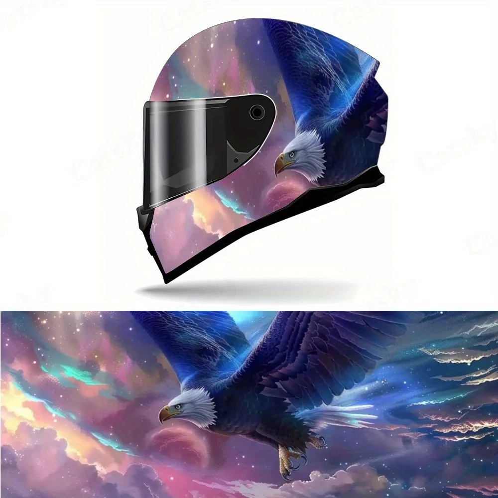 

Raymang Raging Lion Helmet Decal - High-quality PVC Material, Blue Electric Lion and Lightning Pattern, Inject Wild Charm Into T