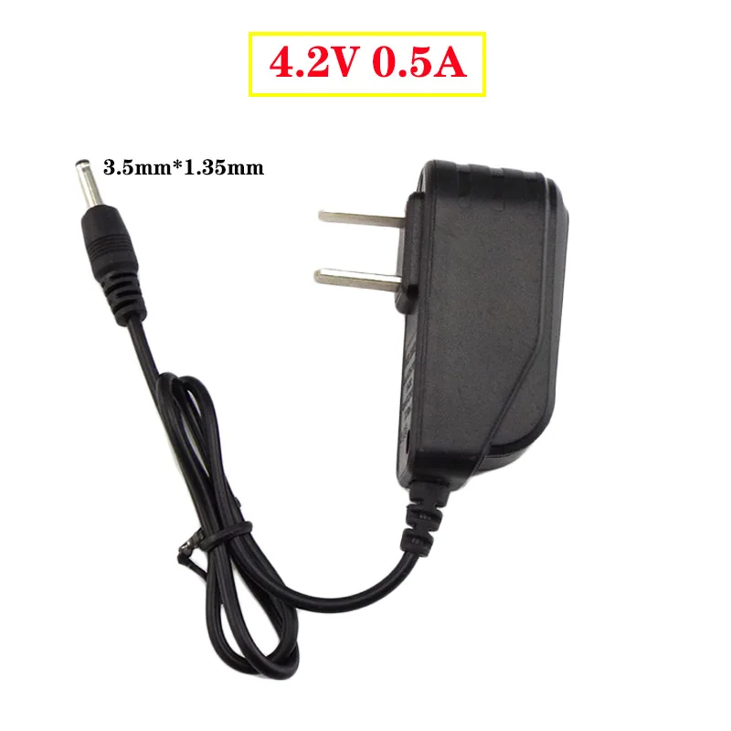 

Power Adapter DC 4.2V 500ma 3.5mm*1.35mm Travel Charger For 18650 Rechargeable Battery Flashlight Flash Torch Charging US Plug