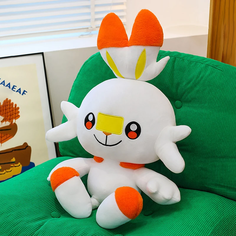 

Плюшевые игрушки Pokemon Scorbunny Cinderace, 45-90 см, кавайная подушка, мягкие рождественские подарки для детей, плюшевые куклы с покемонами в стиле аниме