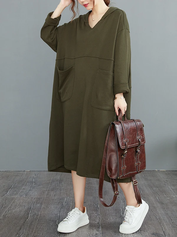 هوديي فضفاض مناسب للخريف والشتاء طويل من القطن الخالص كاجوال مقاس كبير مع كيتس كبيرة وصل حديثًا للخريف والشتاء #4