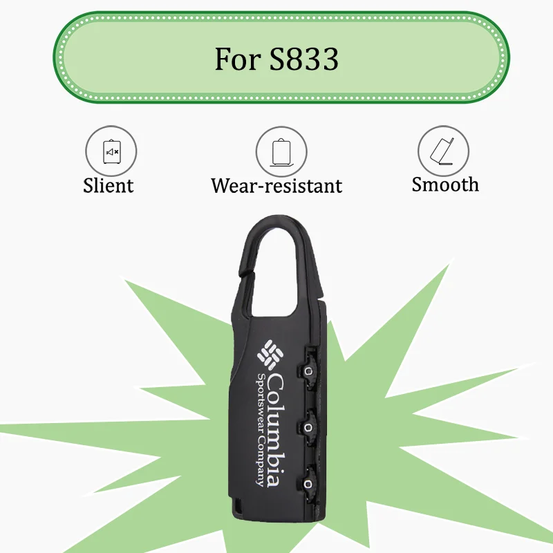 

For S833 Universal Mini Combination Padlock Portable Travel Lock Luggage & Backpack Lock Toolbox Lock Anti-Theft Security