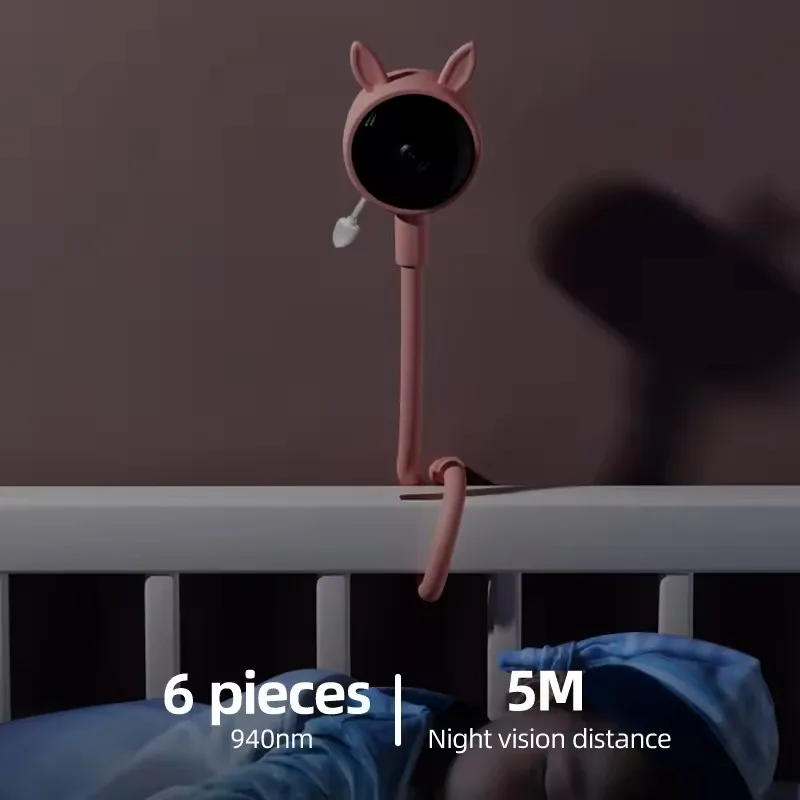 1080P HD Baby Monitor Tuya APP Remote Control 2 Million Pixel Camera Sound Temperature Detection Infrared Night Vision Babyphone