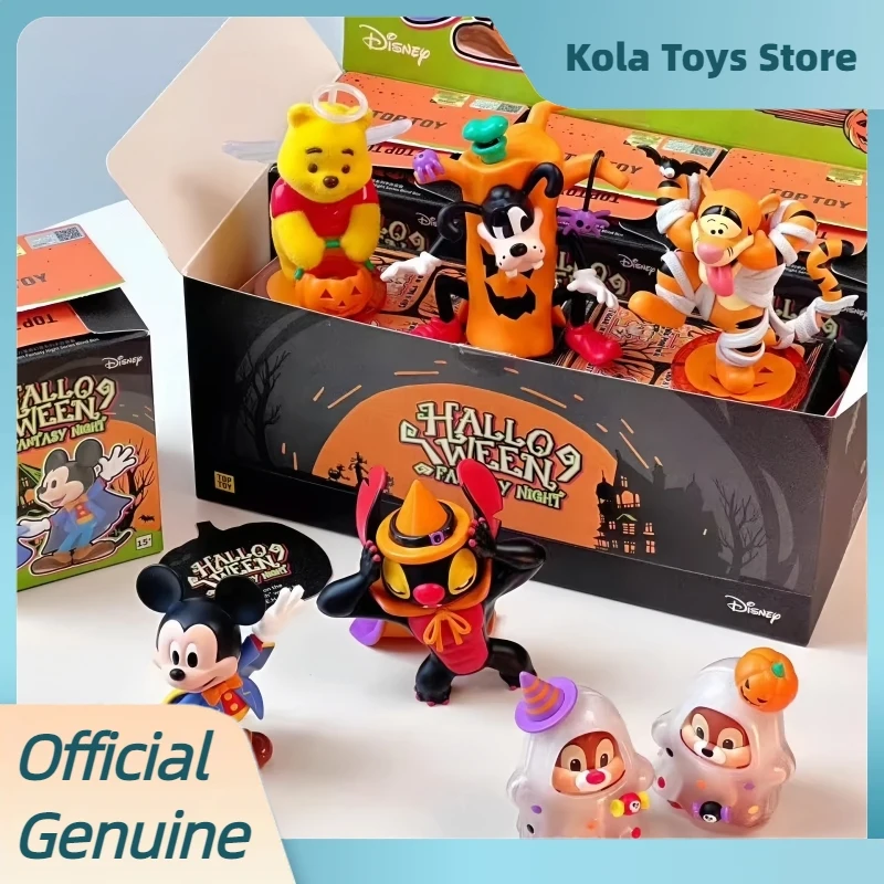 

Genuine Disney Halloween Fantasy Night Series Blind Box Cute Desktop Ornaments Figure Model Toys Stitch Winnie Mystery Box Gift
