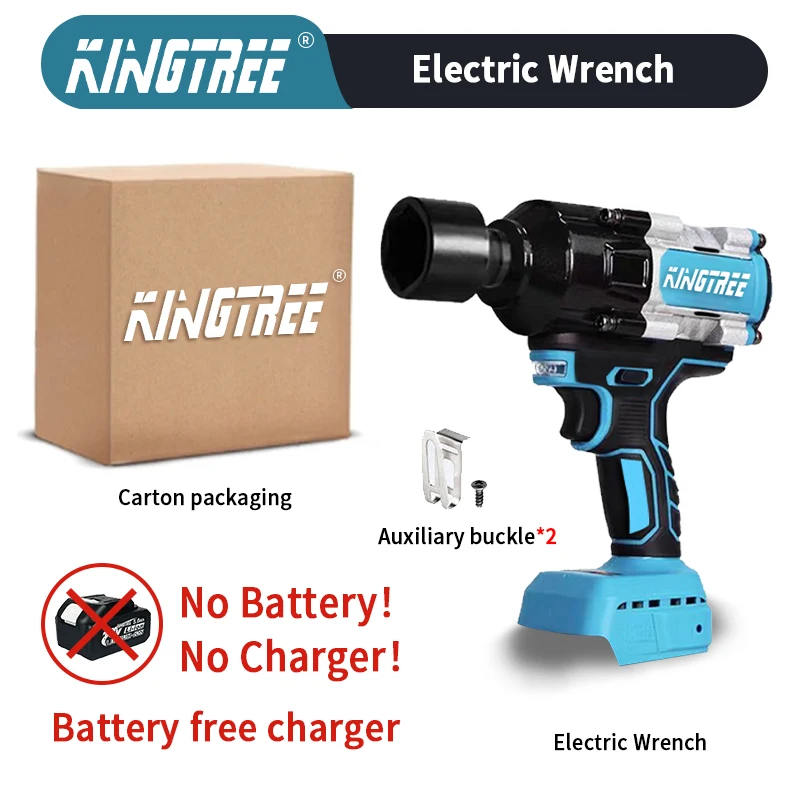 

Kingtree 3300 N.M Torque Brushless Electric Impact Wrench Lithium-Ion Battery For Makita 18V Battery power tool Home DIYS