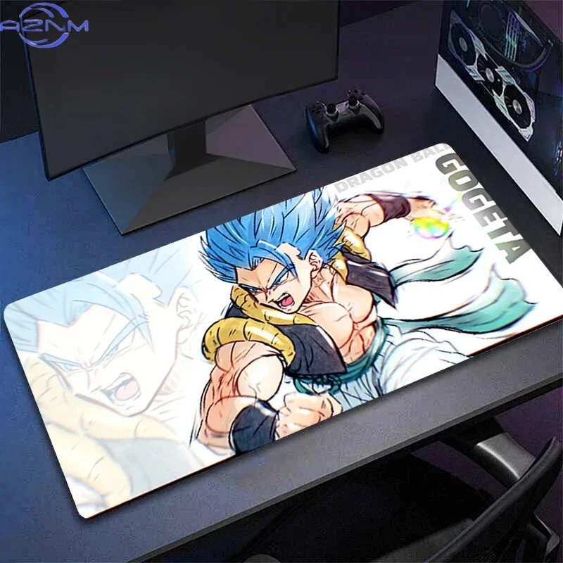 Anime Blue Hair Warrior Character Mouse Pad, Rubber Anti-slip Gaming Mouse Pad, Manga Sketch Print Desk Mat with Smooth Surface