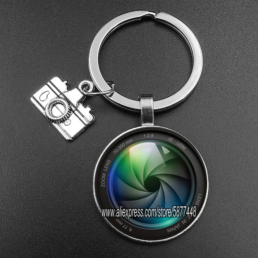 Fashion SLR Lens Camera Pendant Keychain Photographer SLR Enthusiast Key Ring Personality Jewelry Gift for Photography Lovers