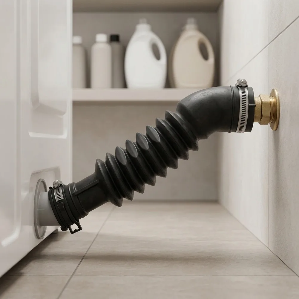 Drain Hose for Samsung Washing Machine DC97 17345B DC97 17417A DC67 00684A Black Rubber Elbow with Internal Ribs