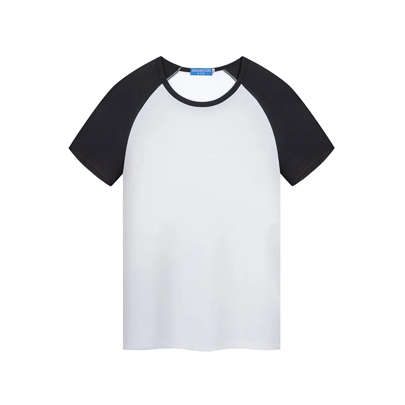 Sublimation Blank White T-shirt Polyester Solid Color Round Neck Short Sleeve Tops tees Shirt Dad Mon Kids Summer Clothing