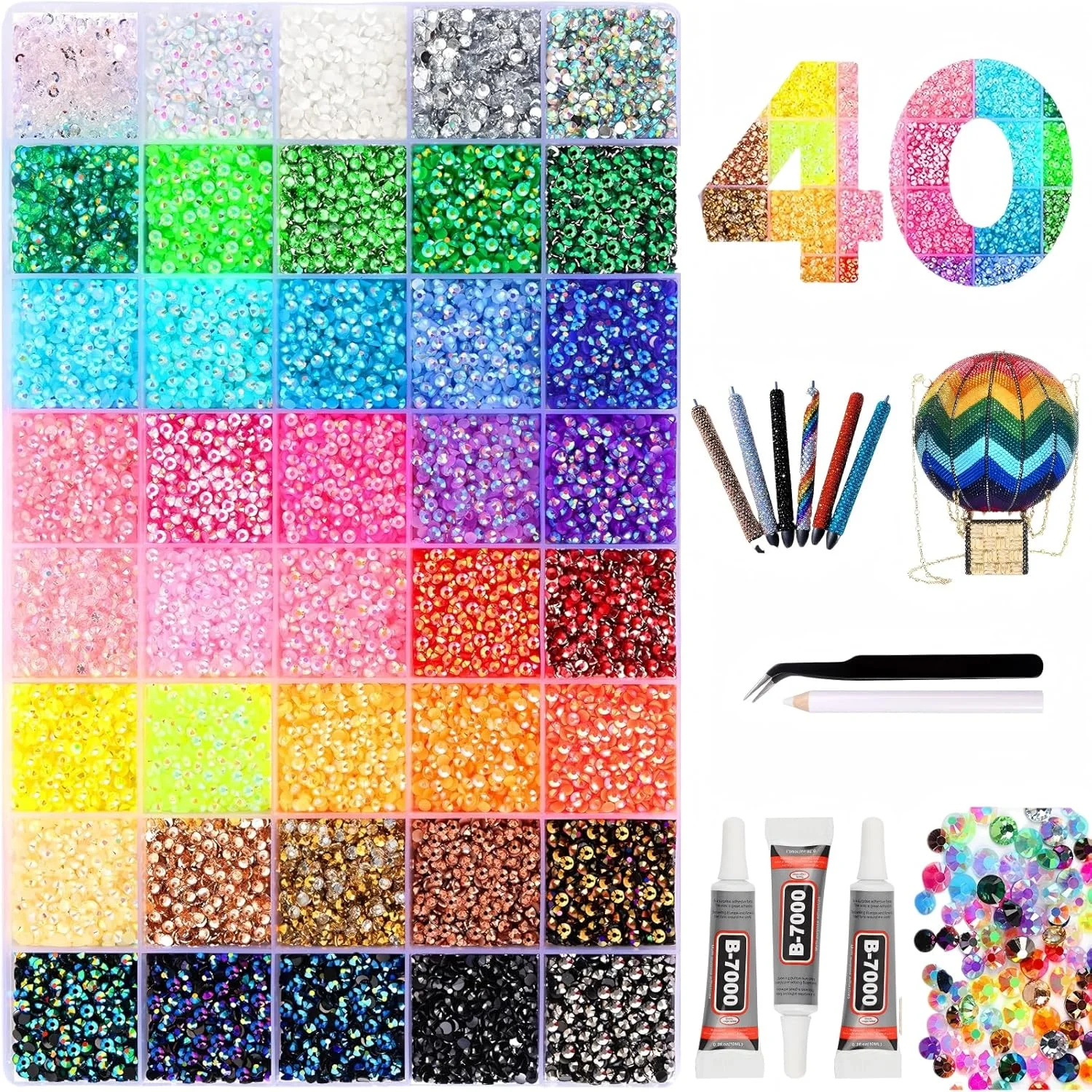 Kit de decoração de unhas multicolorido 4mm