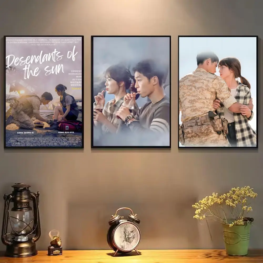 Classic Korean Drama Descendants of the Sun Poster Canvas Wall Art Print Poster Decorative Mural Home Decor Gift Unframed