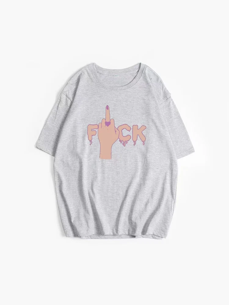 تي شيرت Faionable كاجوال من القطن ort Sve مطبوع فضفاض للنساء صيفي مستدير Ne مناسب للتنقل Sle