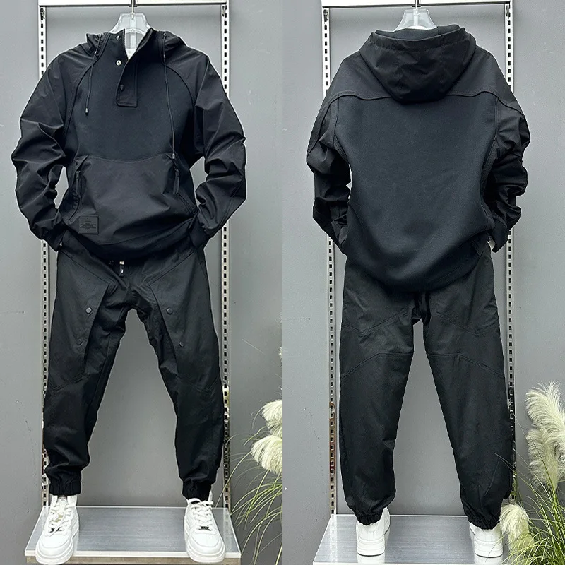 

Casual sports hooded jacket set, fashionable assault suit for men, high-quality versatile pants, autumn and winter two-piece set