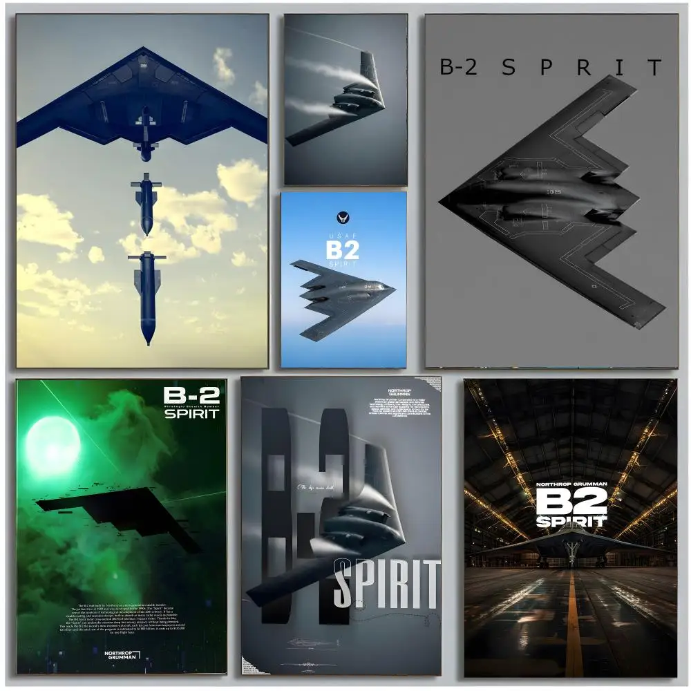 Stealth Bomber Model B-B2 Spirit Poster Modern Wall Art Bedroom Living Room Print Unframed