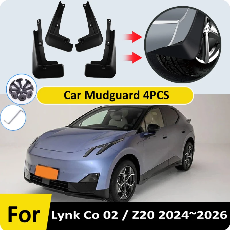 

Для Lynk Co 02 Z20 2024 2025 2026 4 шт. автомобильные брызговики брызговики защитные чехлы на колеса брызговики аксессуары