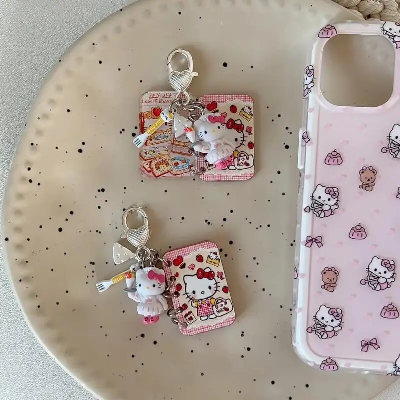 サンリオかわいいメイドハローキティブックスタイルキーチェーントレンドおもちゃ女の子携帯電話バックパックペンダント漫画アニメ誕生日プレゼント