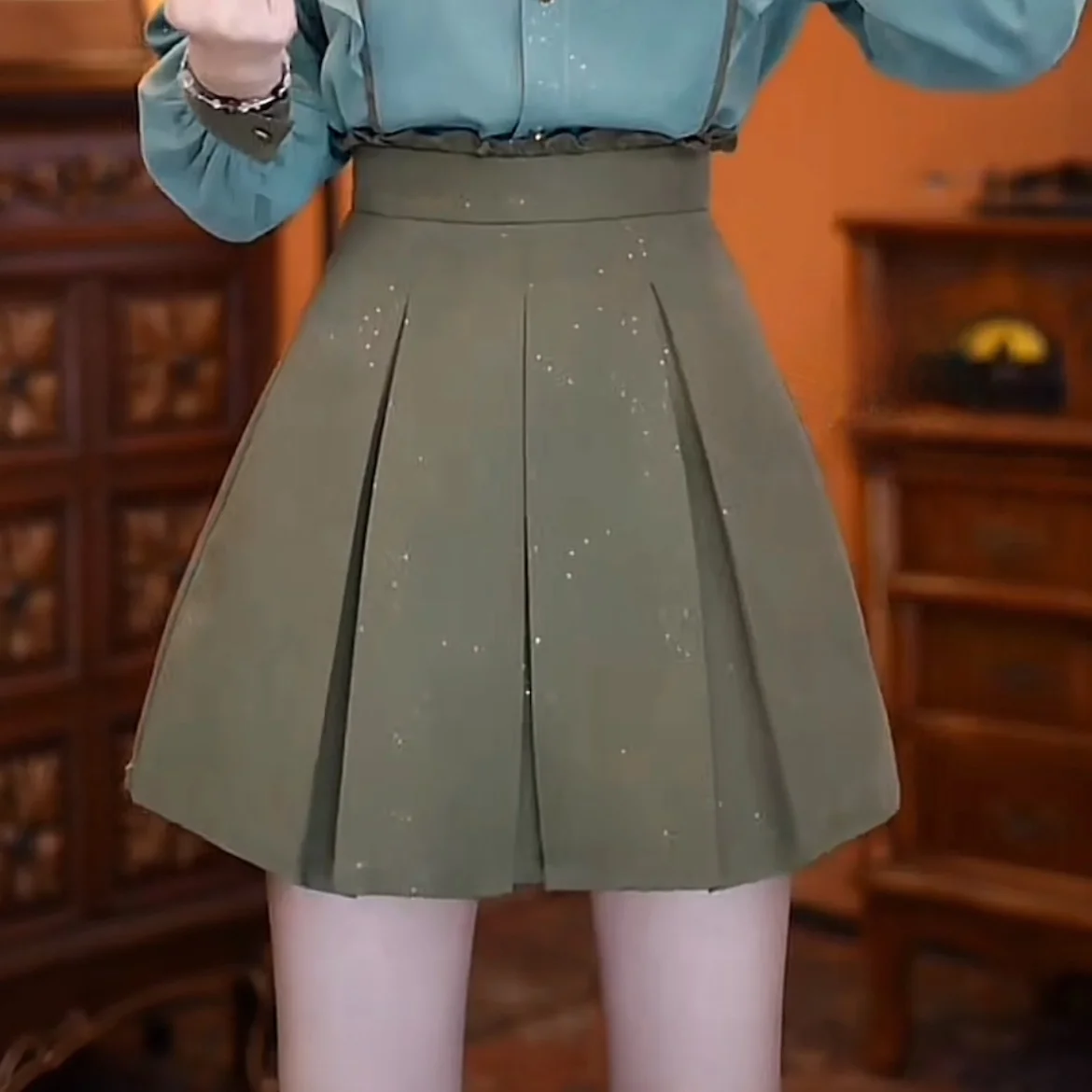 Damen Long Sve irt Thiened Patchwork Farbe Schlichtes Design Frühling Herbst Street Sle Loose Fit Bubble Sve Polyester