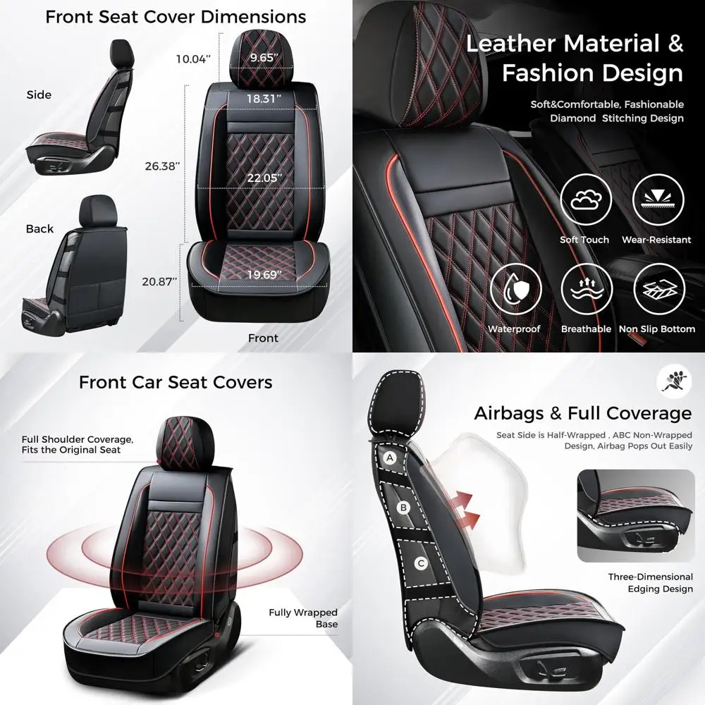 

Чехол на автомобильное сиденье, 5-слойный, Чехлы на сиденья из искусственной кожи, Чехлы на автомобильные сиденья, Защитная передняя и разделенная скамейка, Регулировка задней липучки, Univers