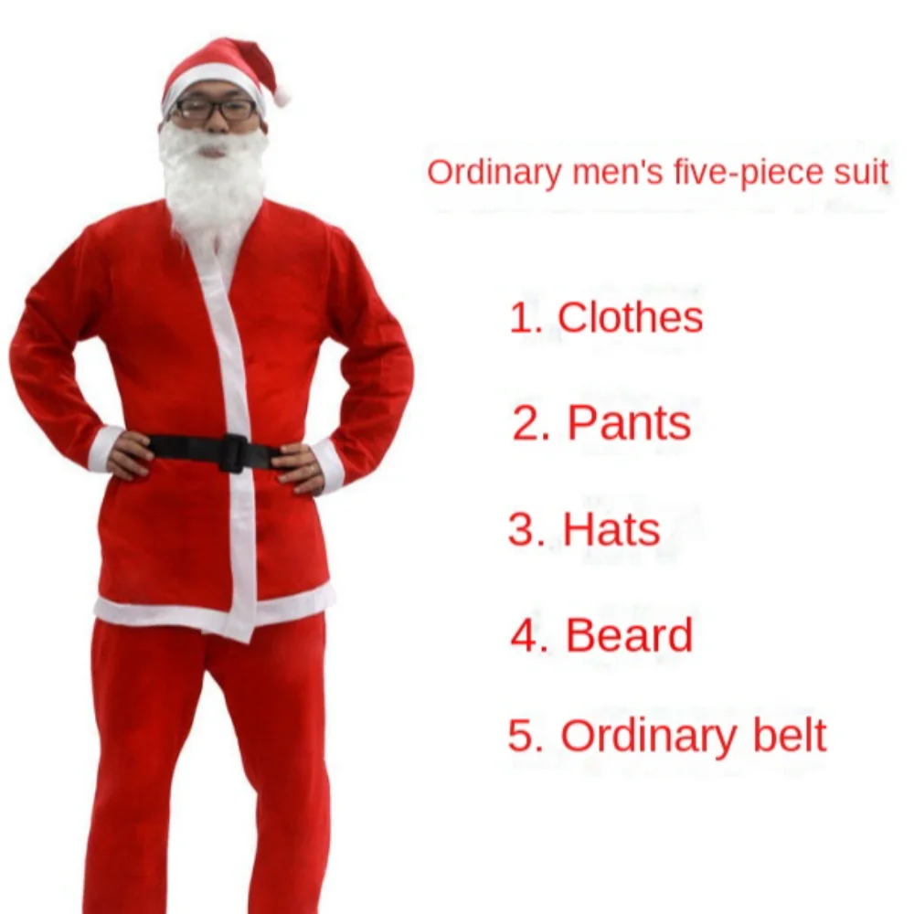 

Fashion Hat Beard Santa Claus Dress Up Cosplay Comfortable Christmas Santa Costume Suit Make Up Creative Festival Party