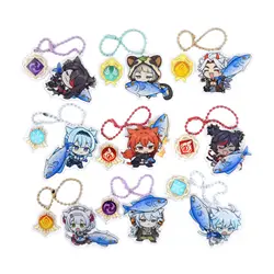 1Pcs New Anime Game Genshin Impact Eula Diluc Ragnvindr Salted Fish Keyring Backpacks Keychain Accessories Acrylic Car Key Chain