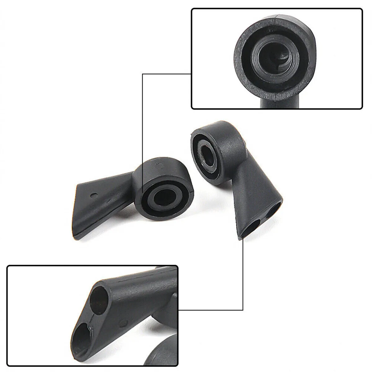 2PCS Rear Wiper Washer WindShield Nozzle Spray Jet For Audi A1 A3 A4 Q7 8E9955985 Plastic Black